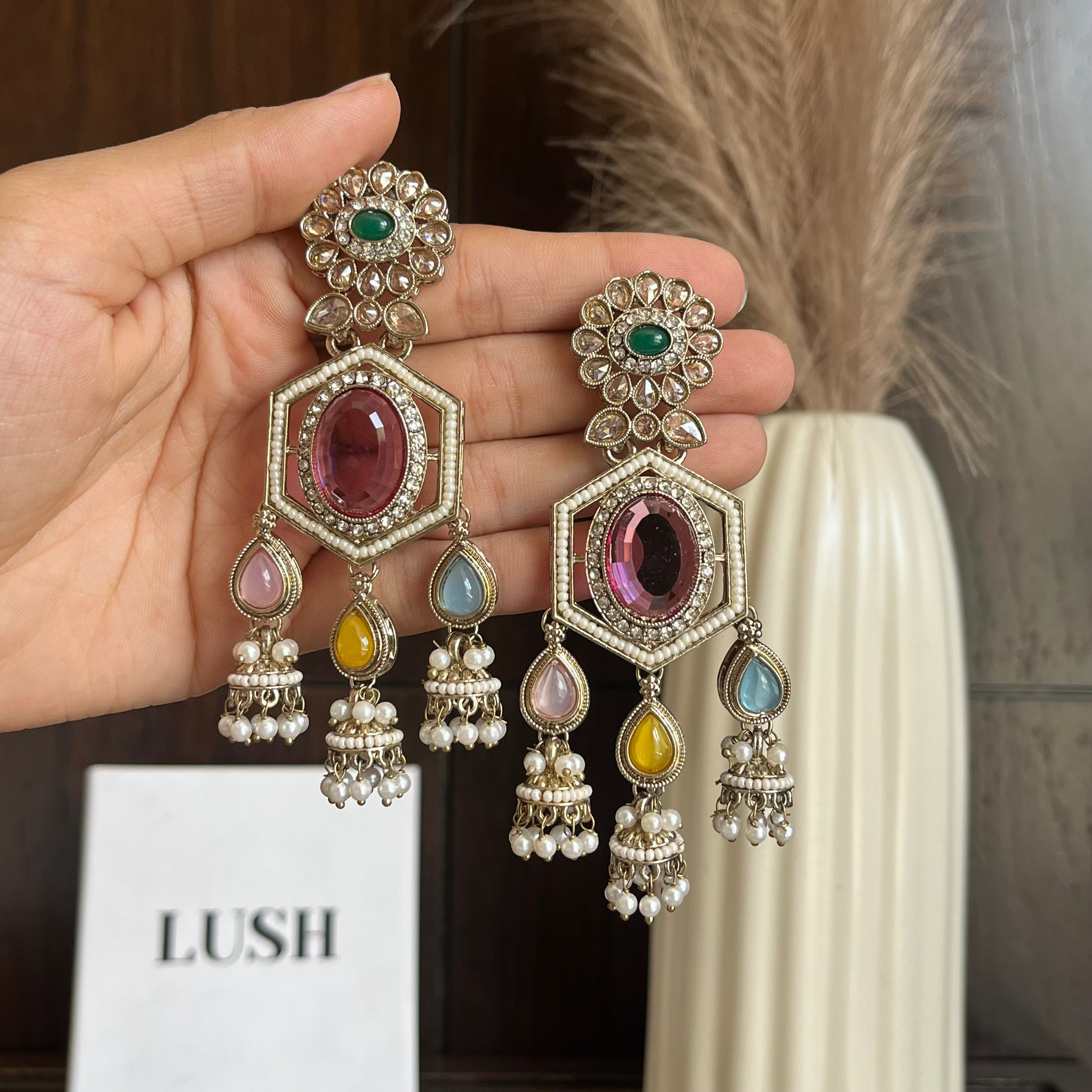 Zareen Pearl Jhumka Earrings