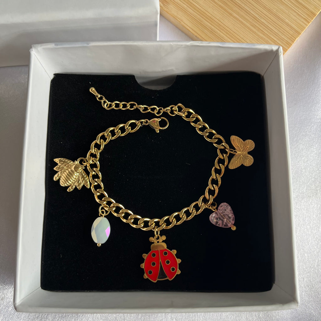 Butterfly & Ladybug Charm Bracelet