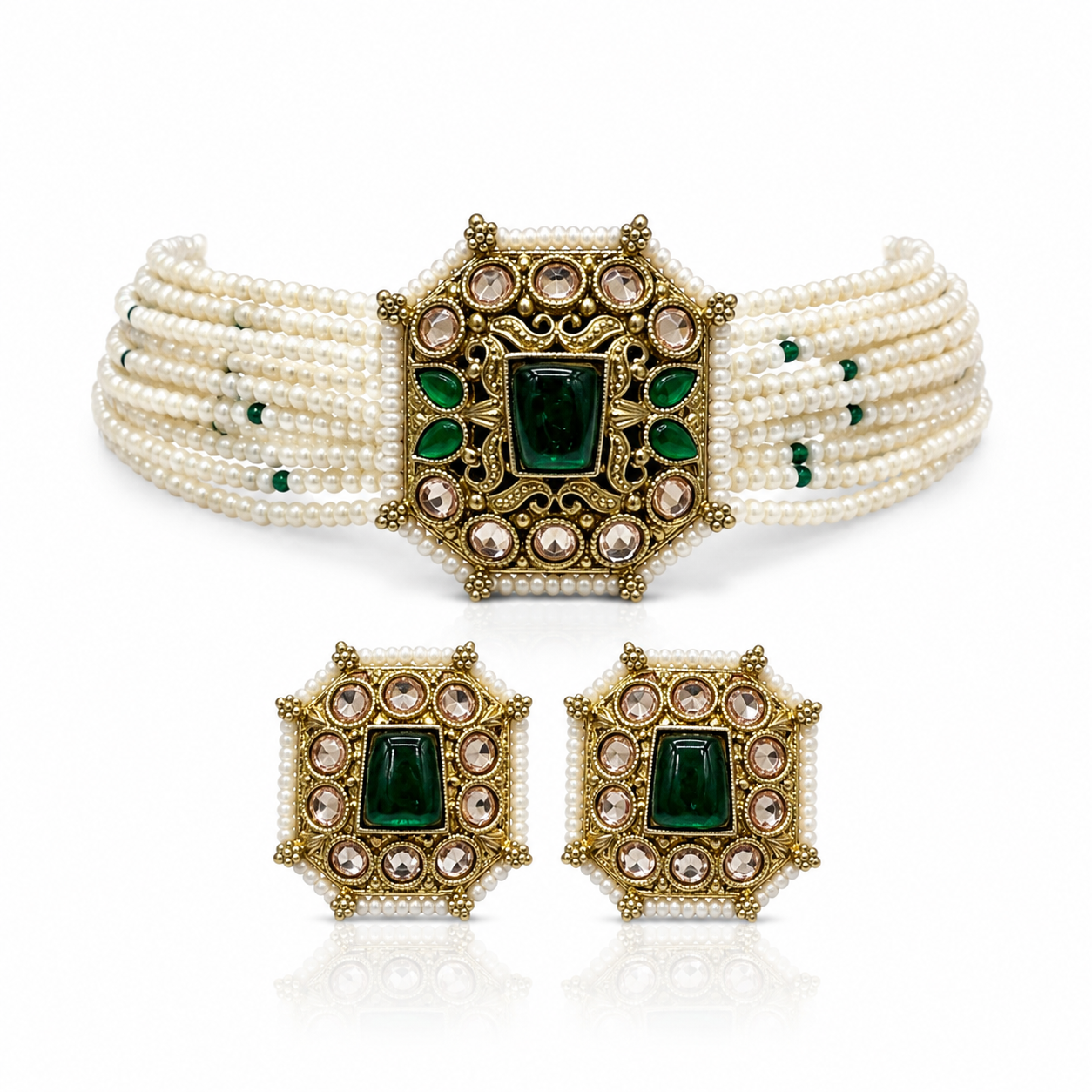 Emerald pearl heritage choker