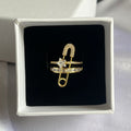 Safety Pin Crystal Ring