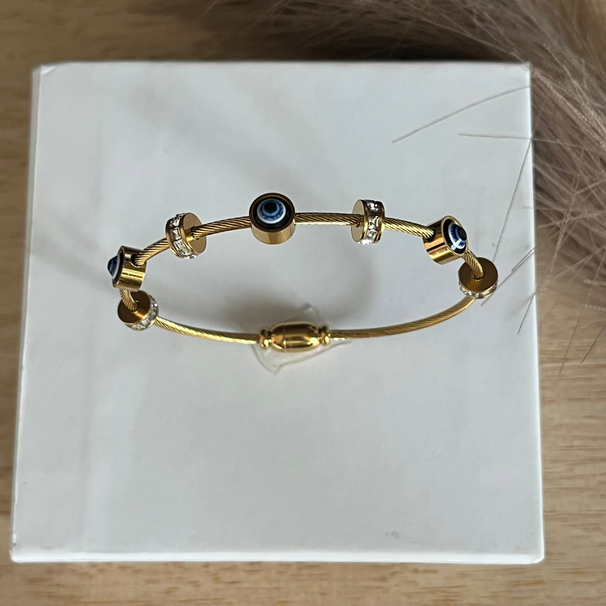 Evil Eye Charm Bangle|Standard Size