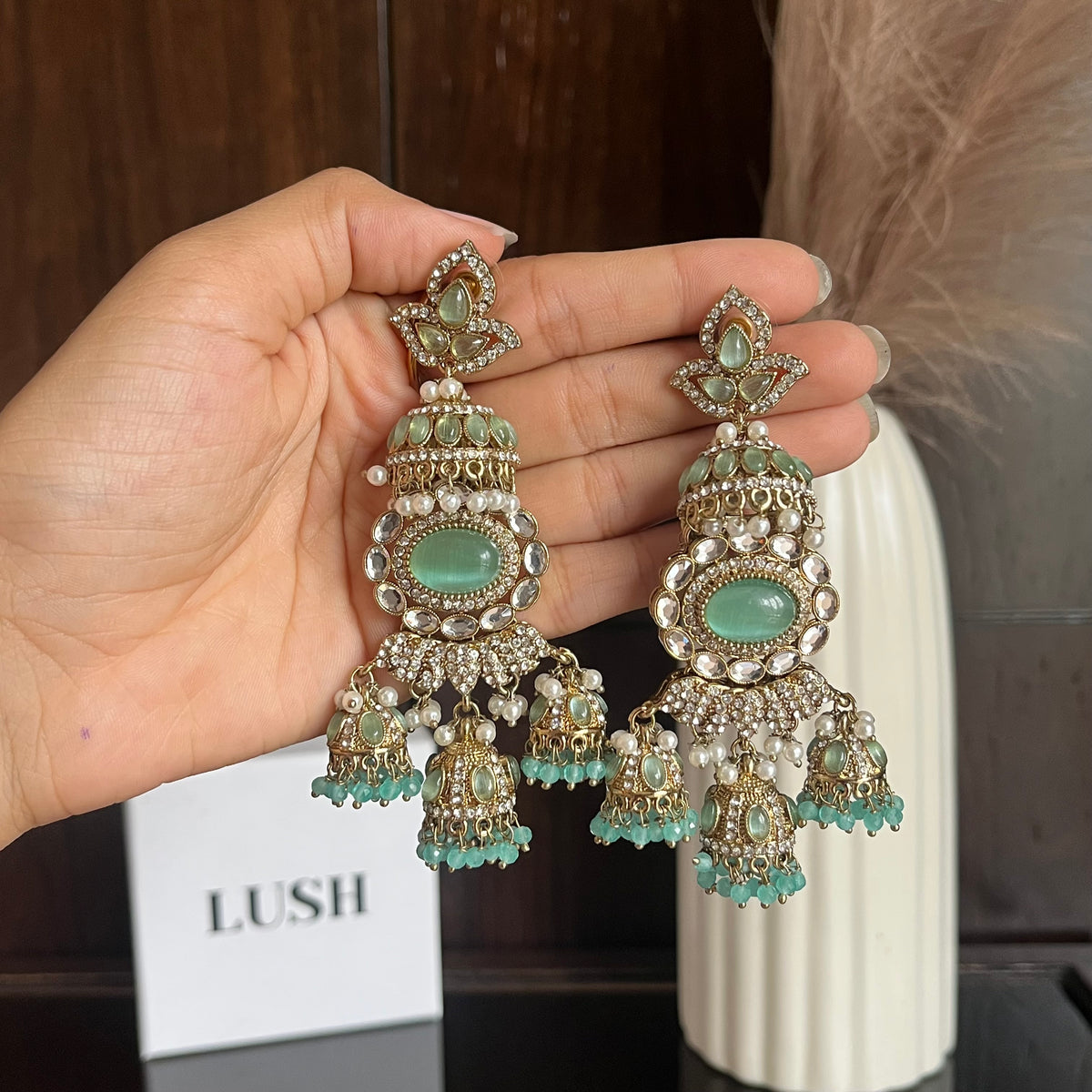 Noor Jhumki Statement Earrings