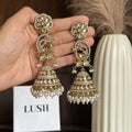 Peacock Rhinestone Jhumkas