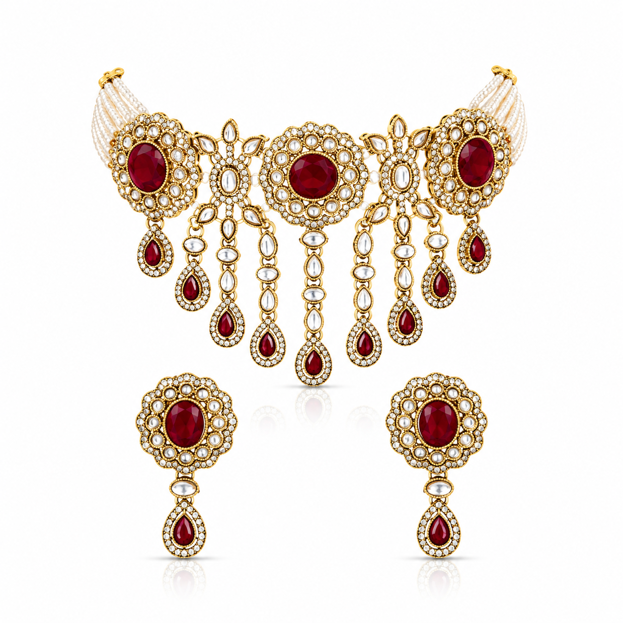 Ruby Regal Statement Choker Set