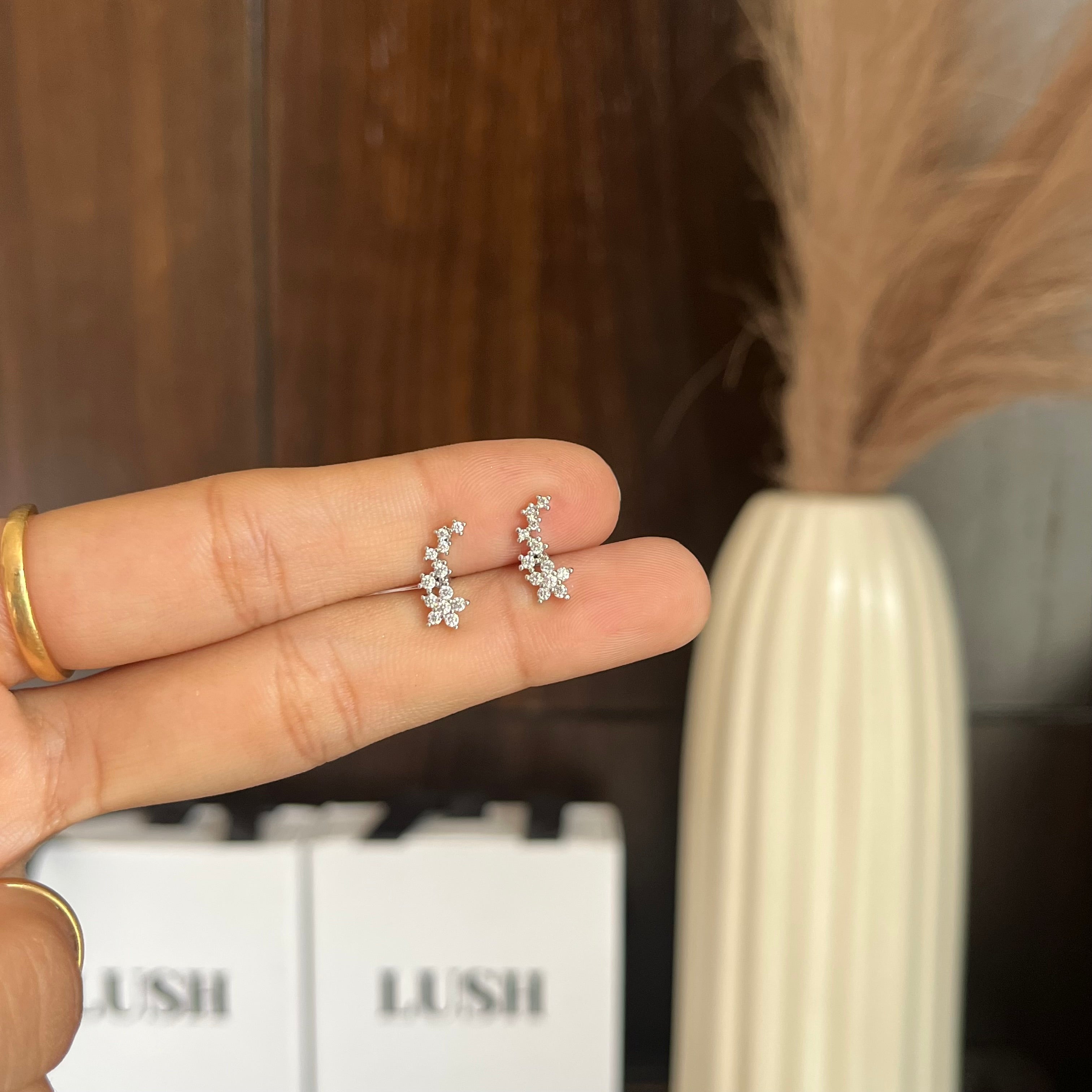 Celeste Vine Silver Studs (ball back)
