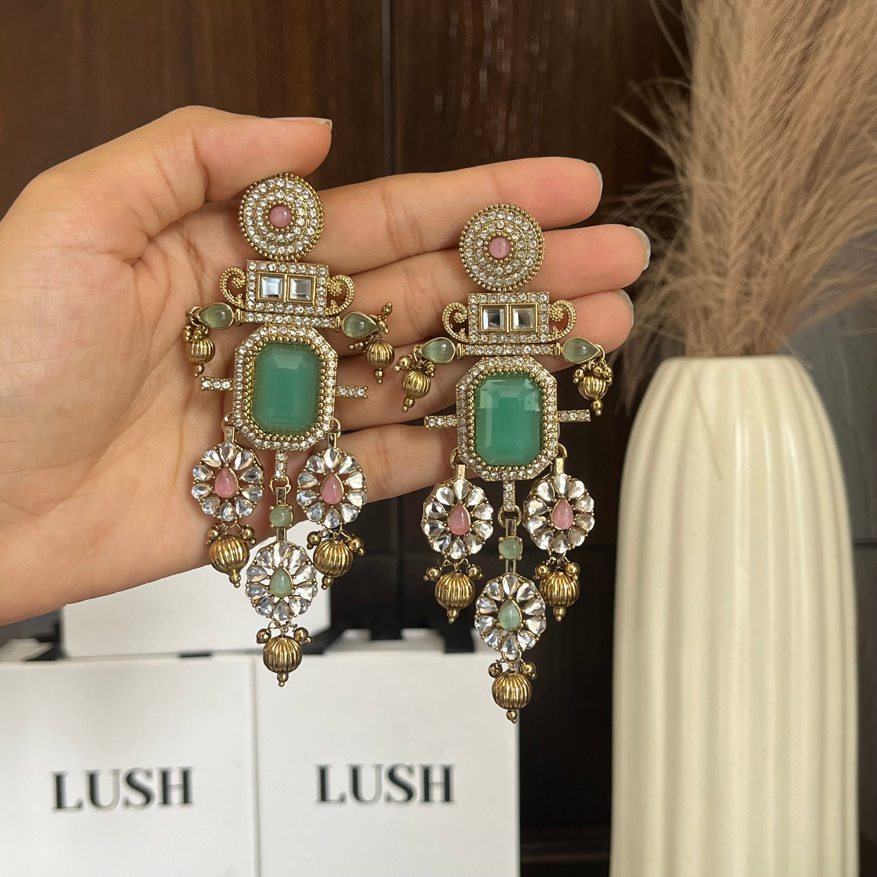 Regal Architectural Crystal Chandelier Earrings