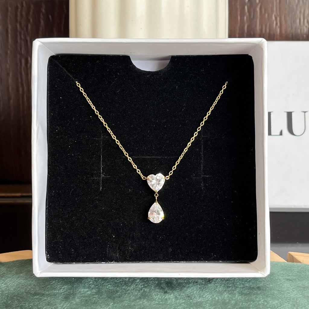 Heart & Pear Cut Crystal Jewelry Set