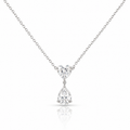 Heart & Teardrop Silver Crystal Pendant