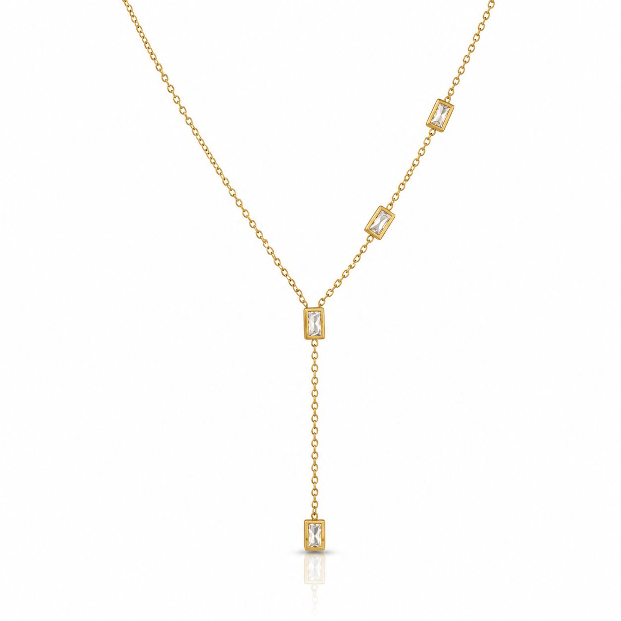 Geometric Crystal Drop Necklace