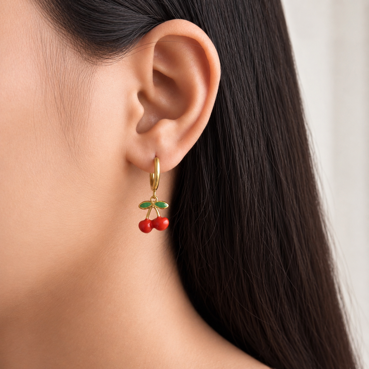 Berry Charm Hoop Earrings