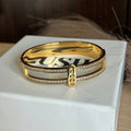Double Row Crystal Cuff Bracelet |Standard Size