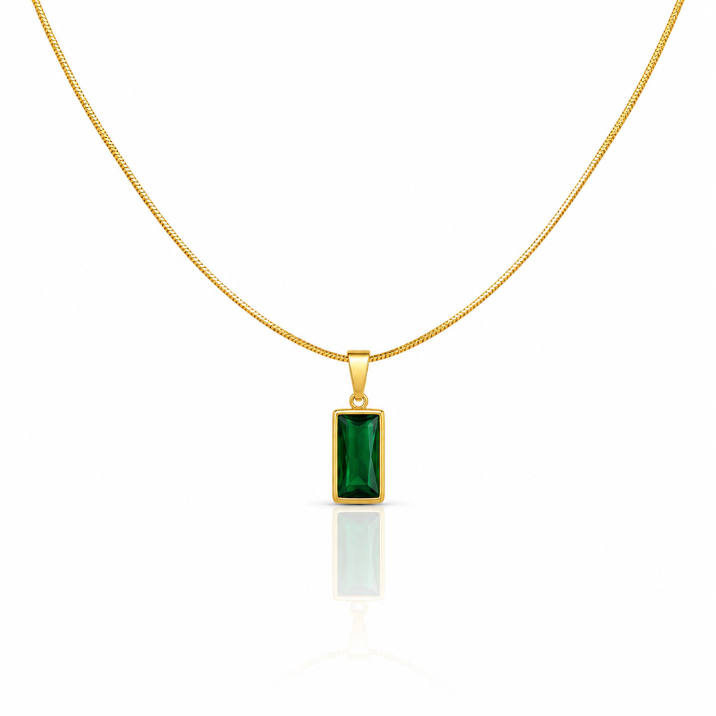 Emerald Baguette Necklace