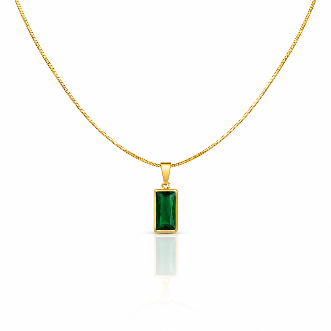 Emerald Baguette Necklace