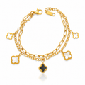 Clover Charm Layered Bracelet