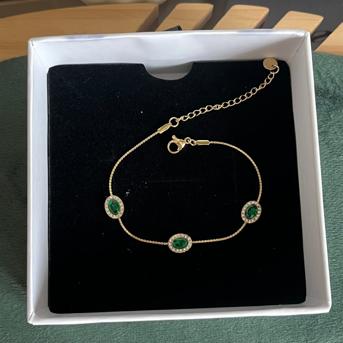 Emerald Halo Bracelet