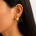 Golden Daisy Pearl Studs