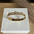 Triple Stone Crystal Gold Bracelet|Standard Size
