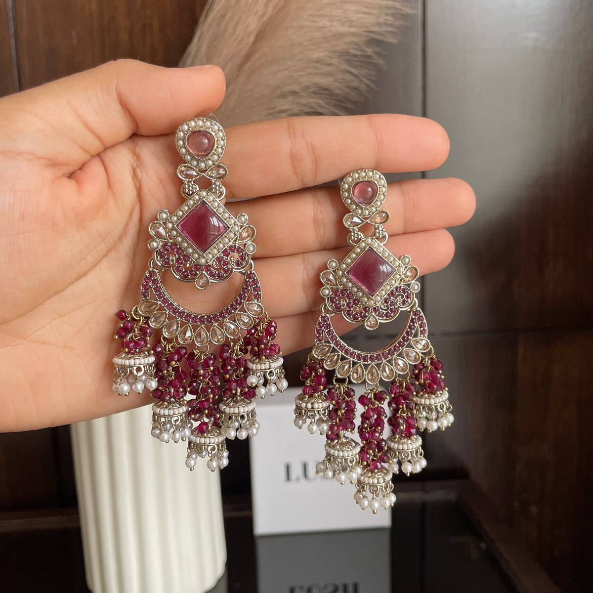 Gulab Chandbali Jhumkas