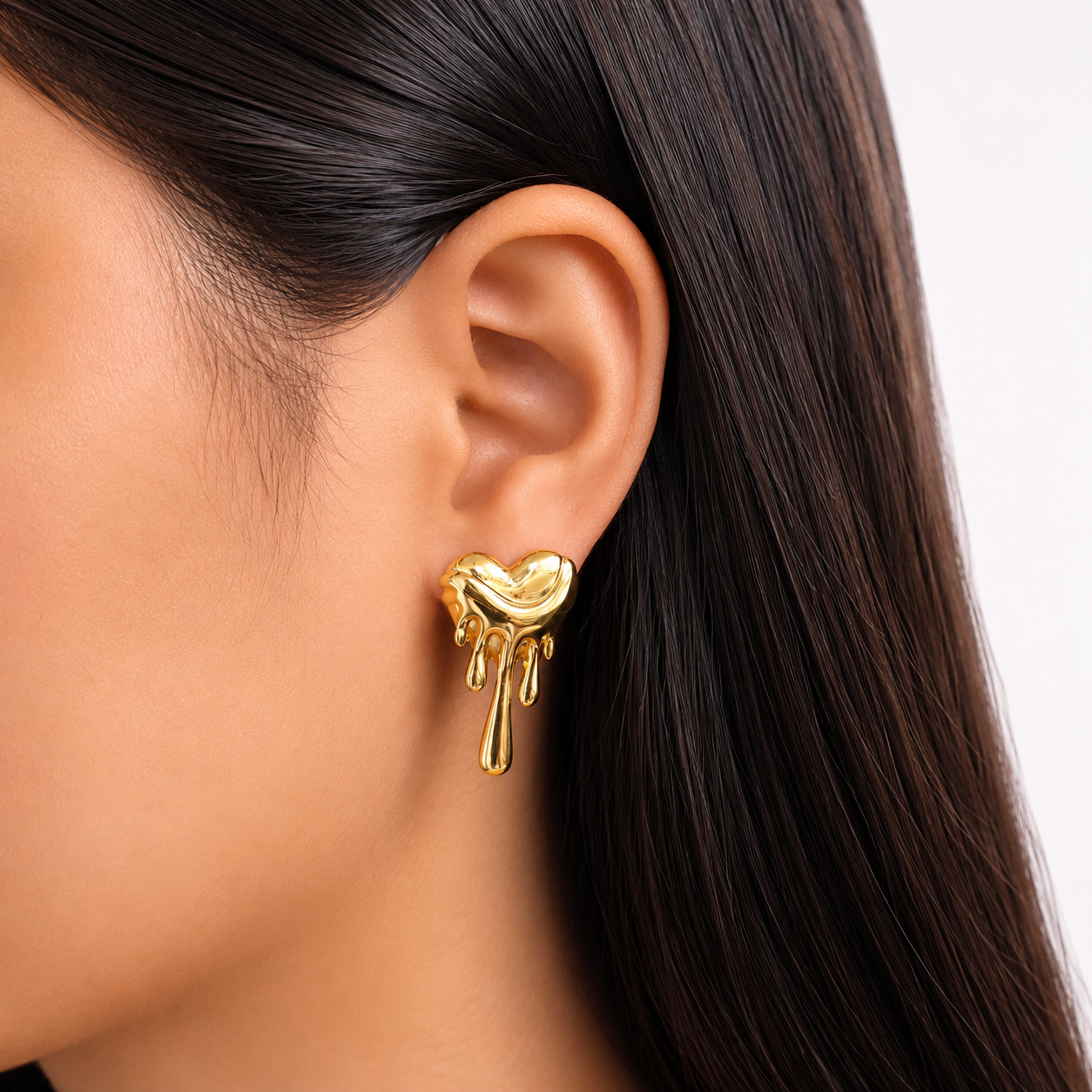 Melted Heart Drop Earrings