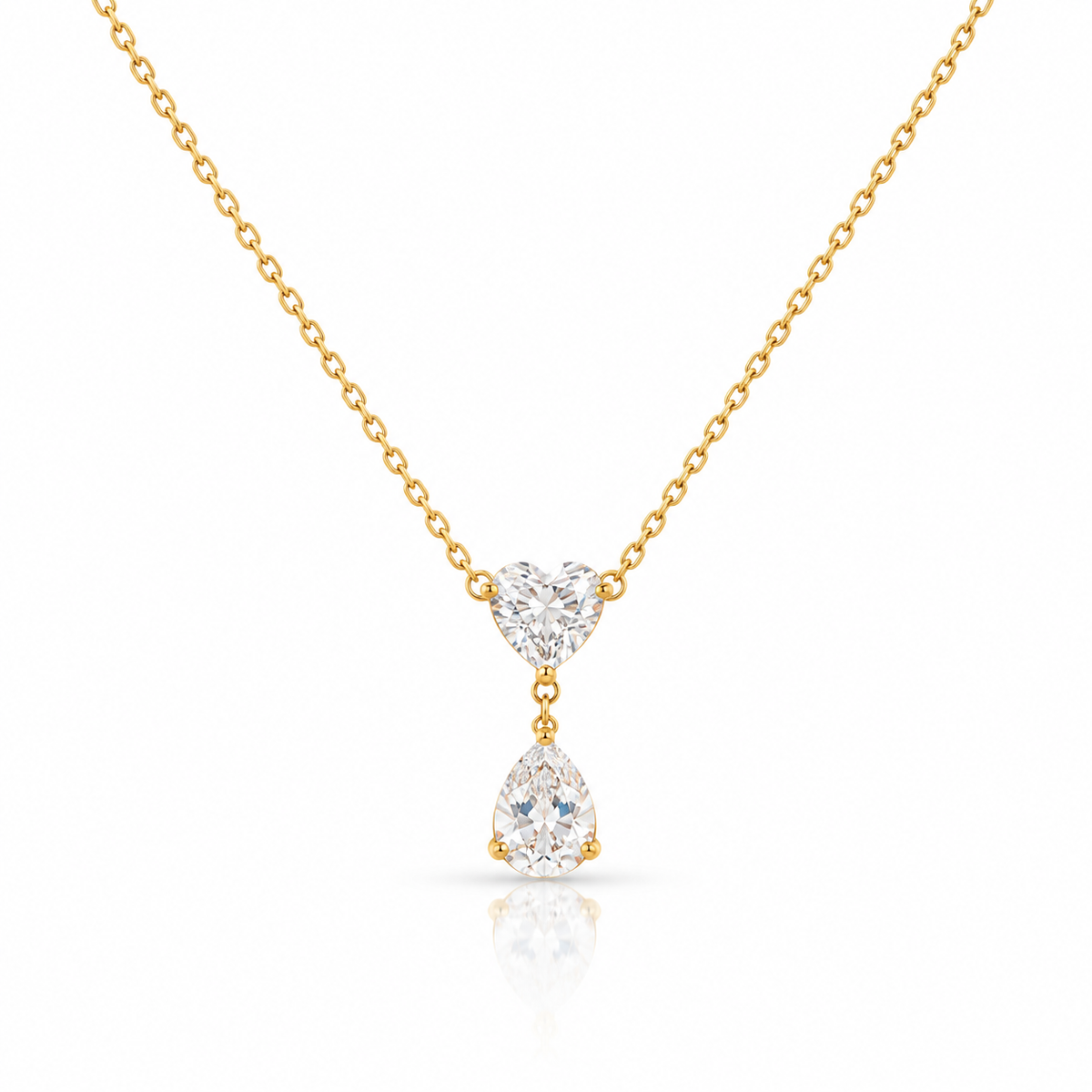 Heart & Teardrop Crystal Pendant