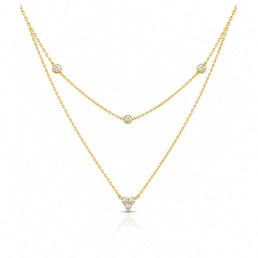 Celestial Layered Crystal Necklace