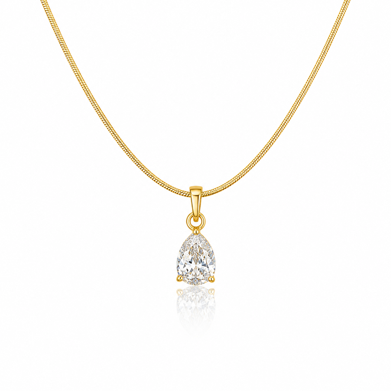 Teardrop Crystal Pendant Necklace