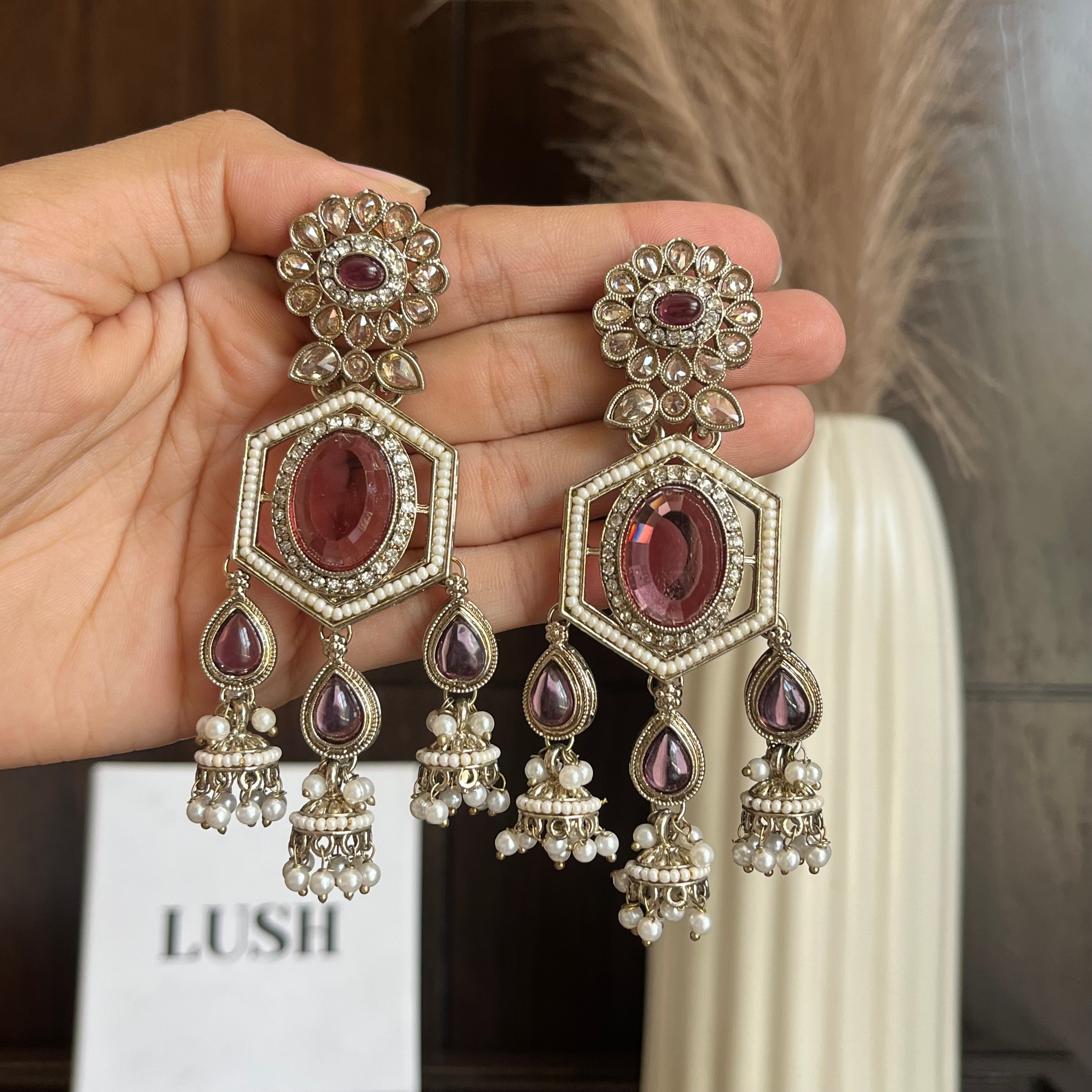 Zareen Pearl Jhumka Earrings