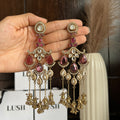 Kundan tassel earrings