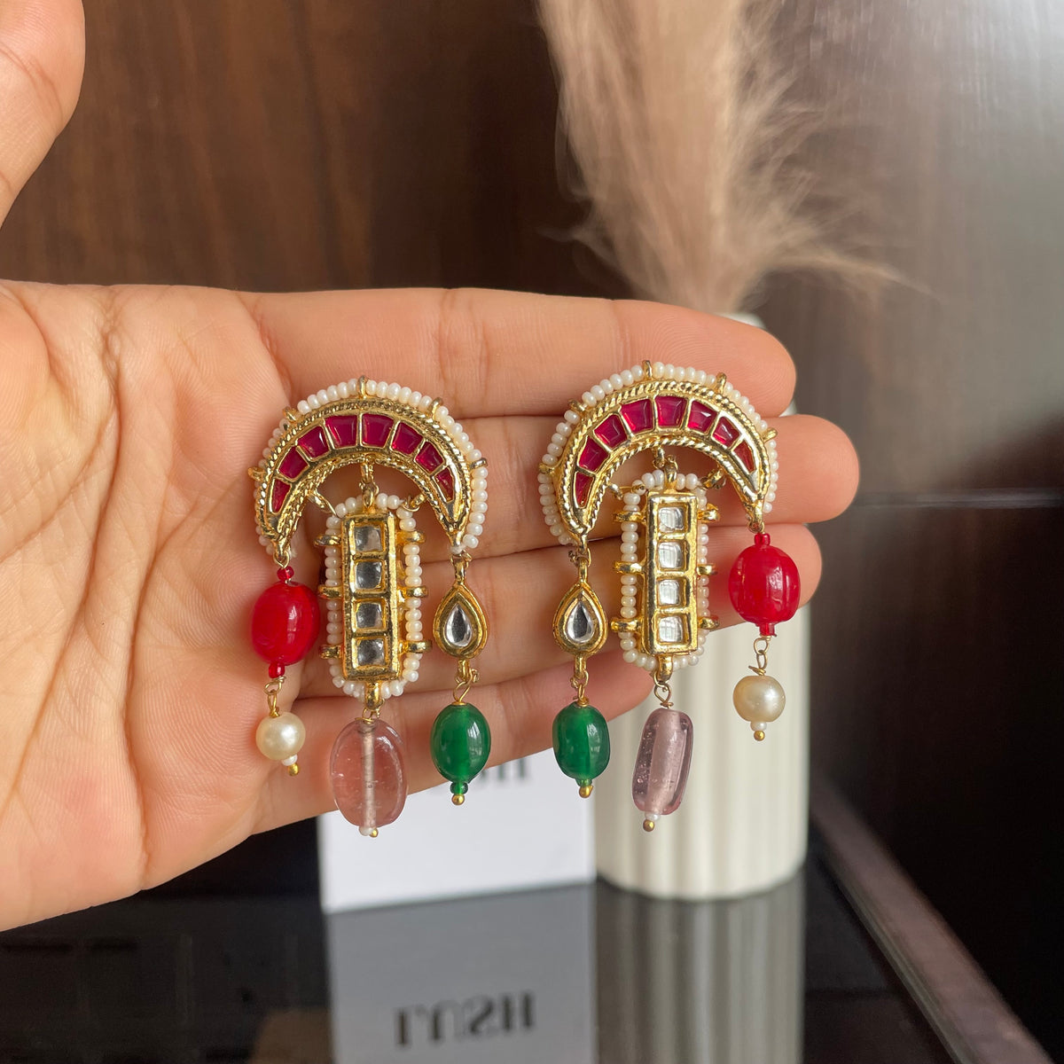 Ruby Garden Chandbali Earrings