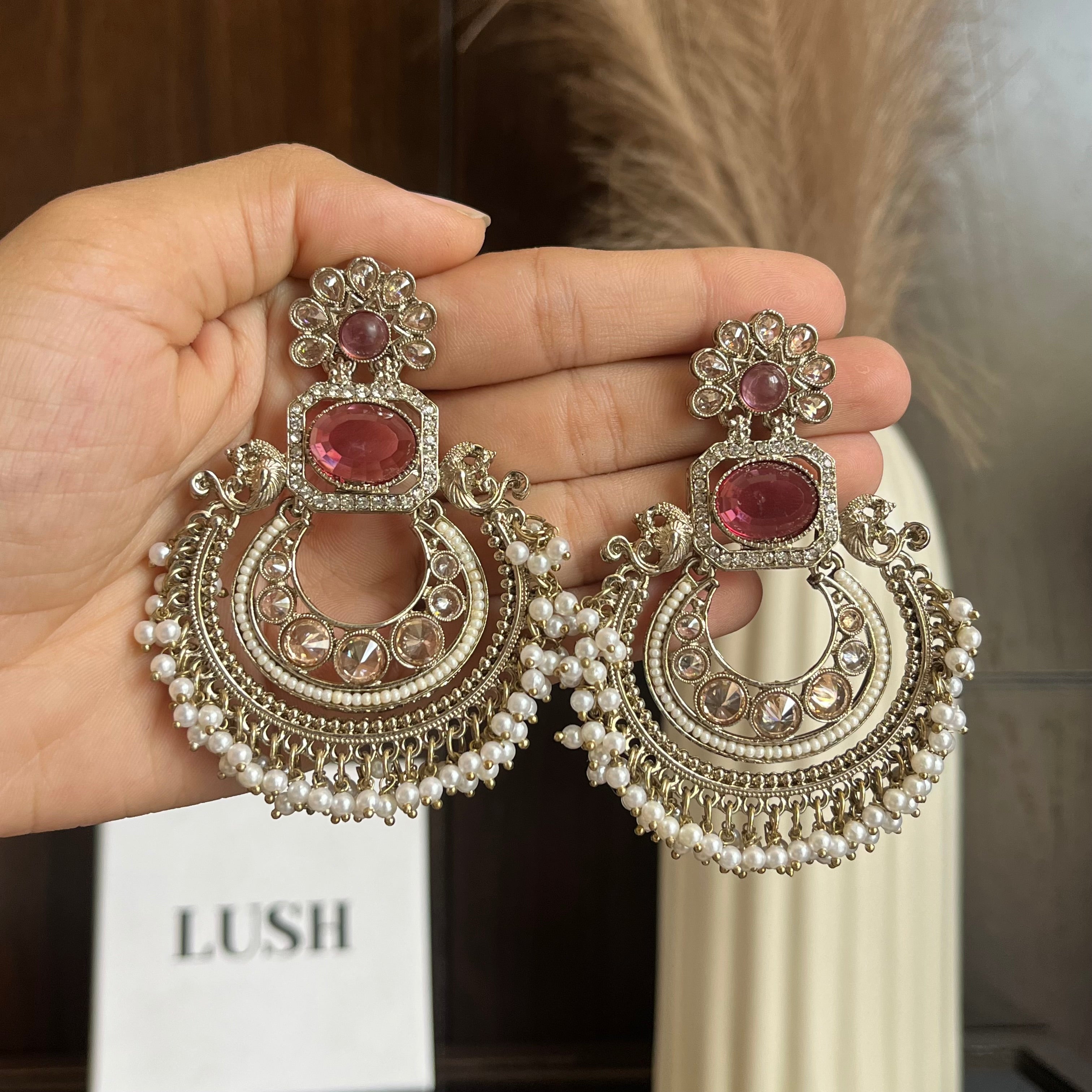 The Floral Crown Pearl Chandbalis