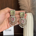 Ornate Crystal & Pearl Statement Drop Earrings