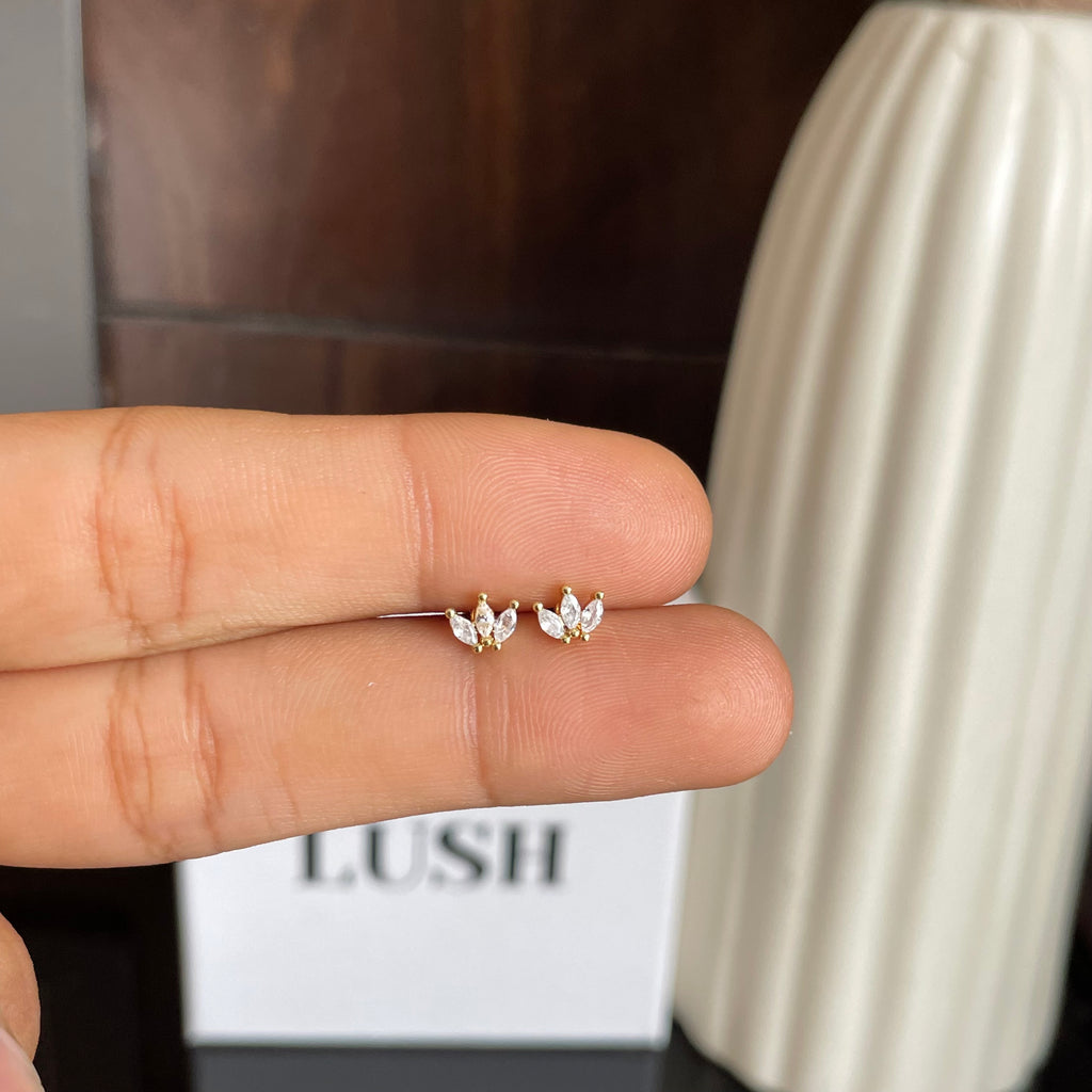 Crystal Petal Studs
 (ball back)