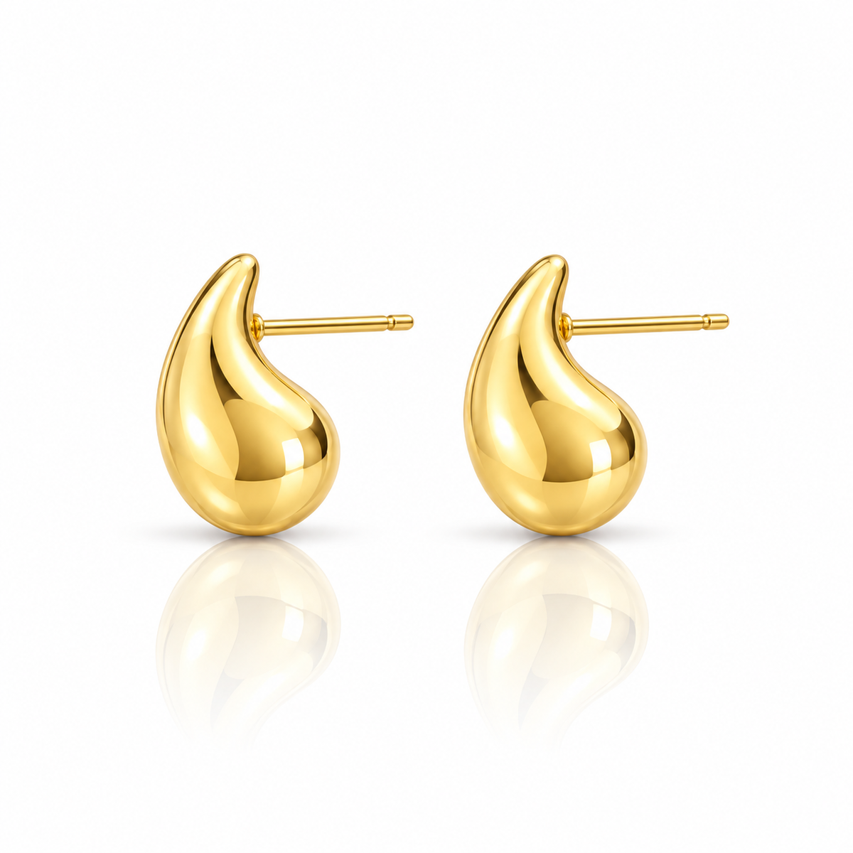 Gold Teardrop Stud Earrings