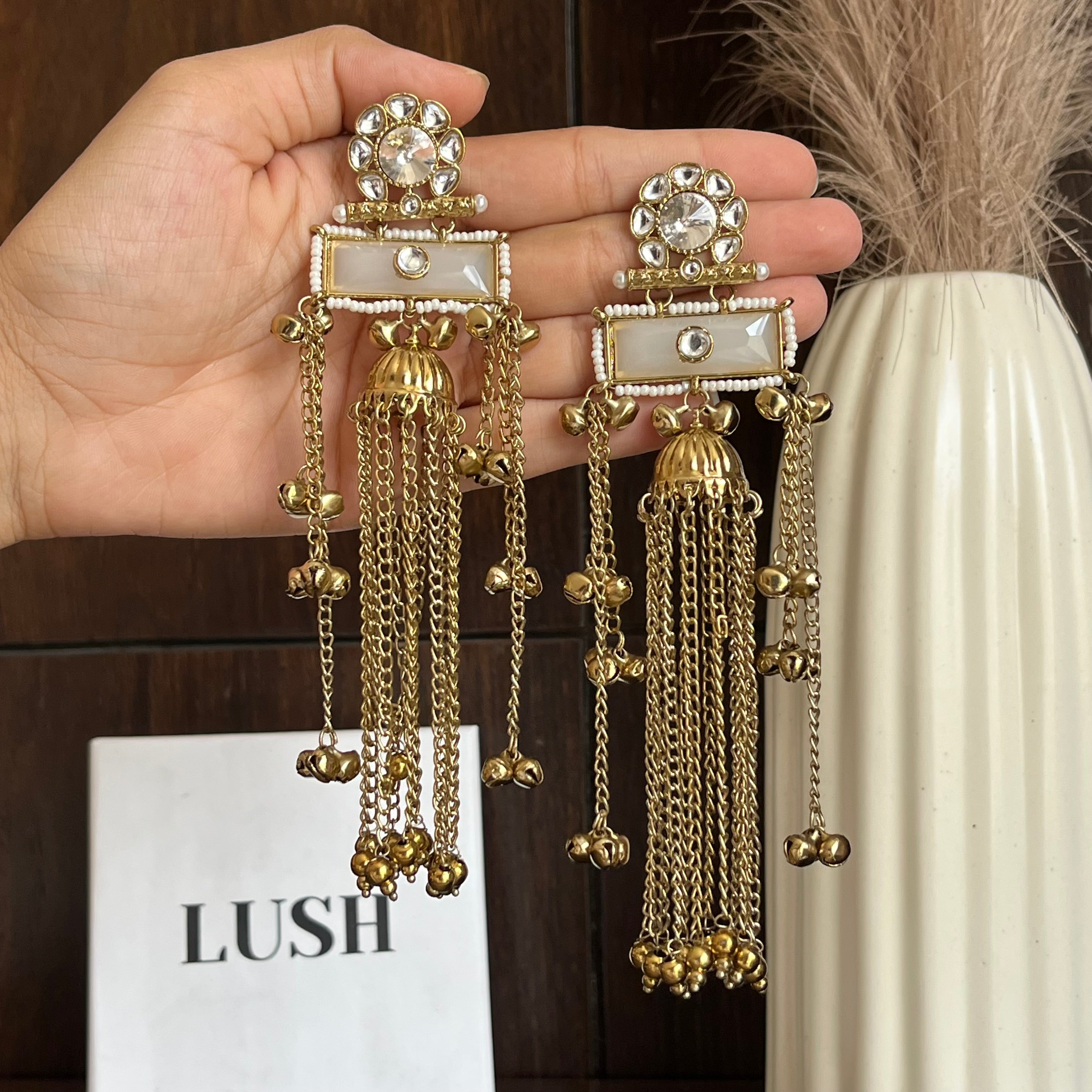 The Cascade Tassel Statement Earrings