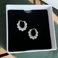 Pearl-Trimmed Huggie Hoop Earrings