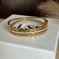 Royal Floral Crystal Layered Cuff |Standard Size