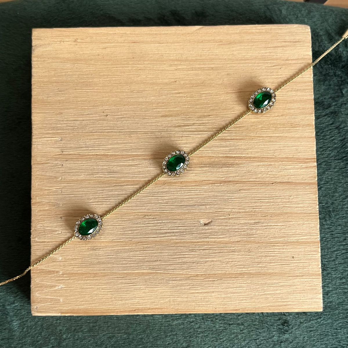 Emerald Halo Bracelet