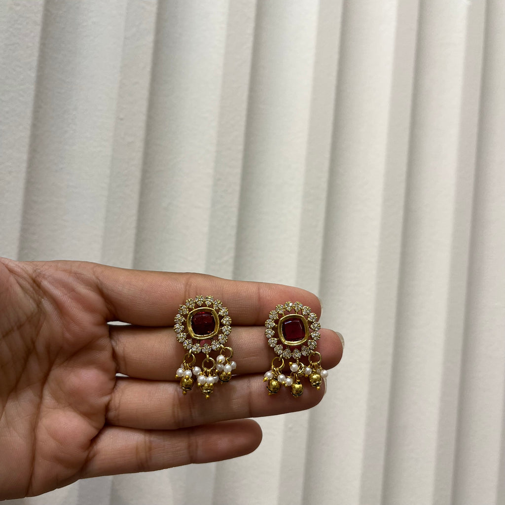 Ruby Blossom Pearl Choker Set