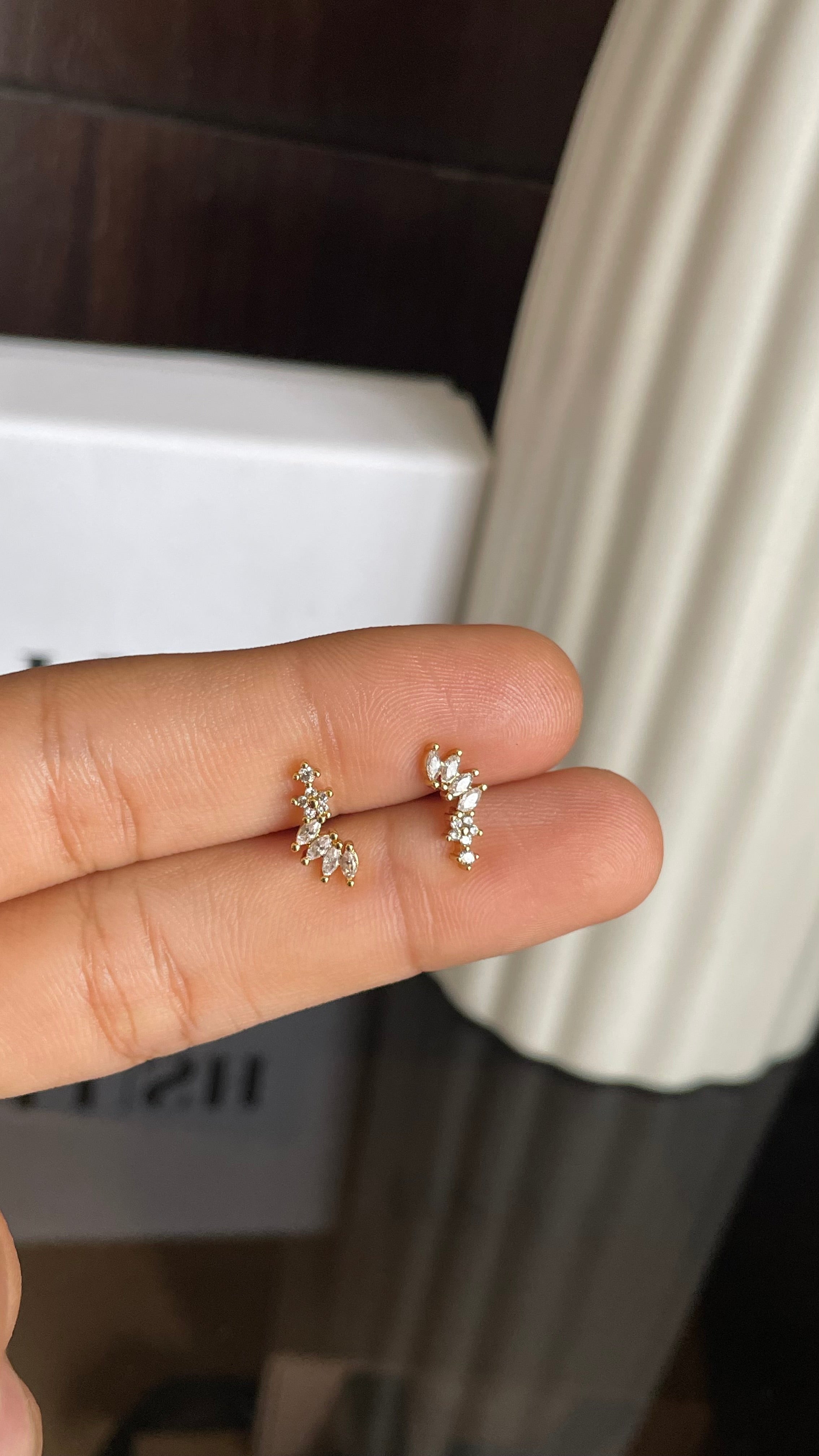 Crystal Cluster Drop Studs(ball back)