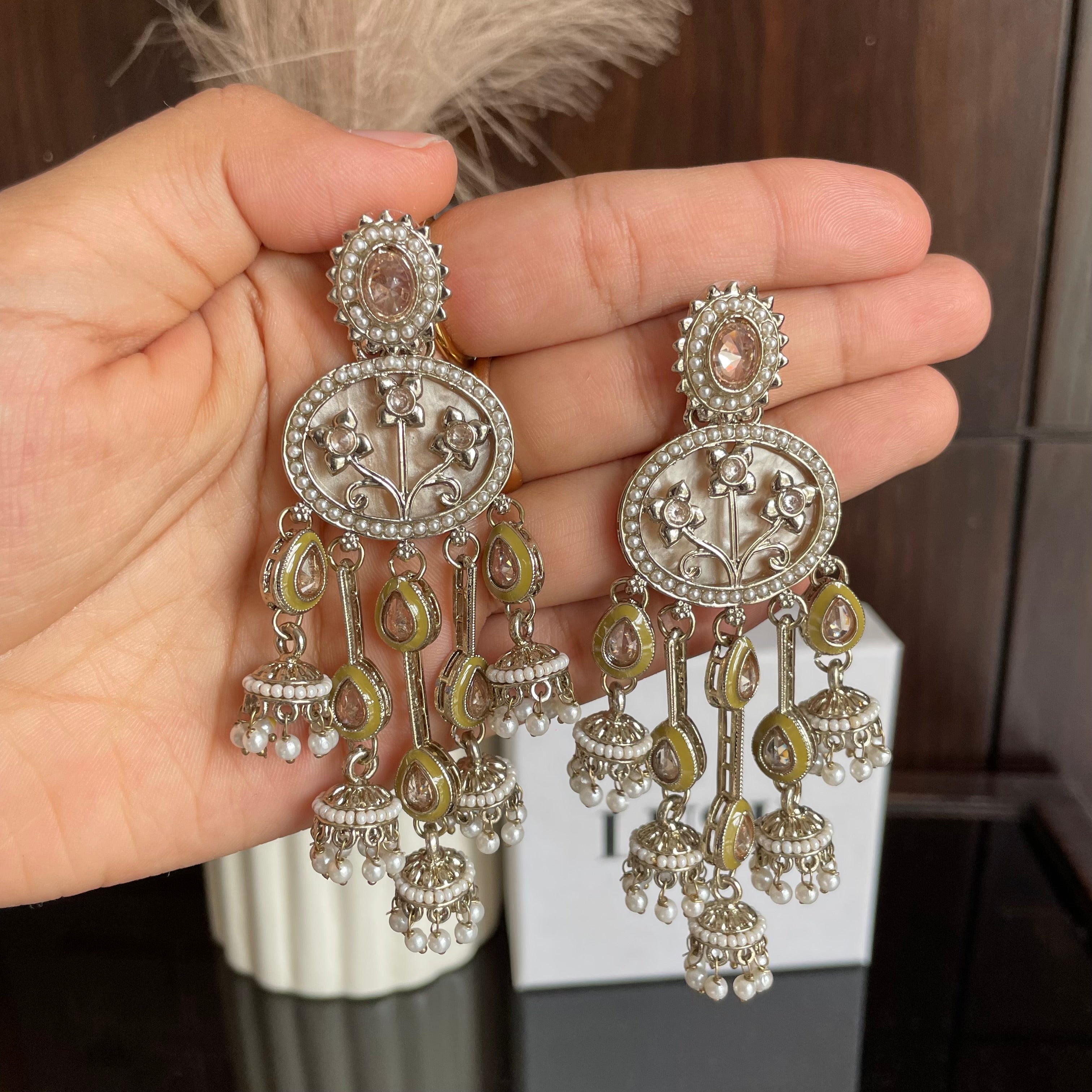Floral Chandbali Earrings