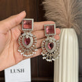 Ornate Crystal & Pearl Statement Drop Earrings