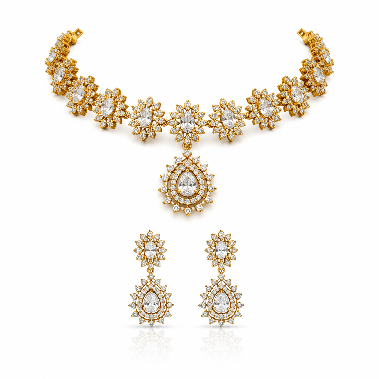Celeste Bloom CZ Necklace Set