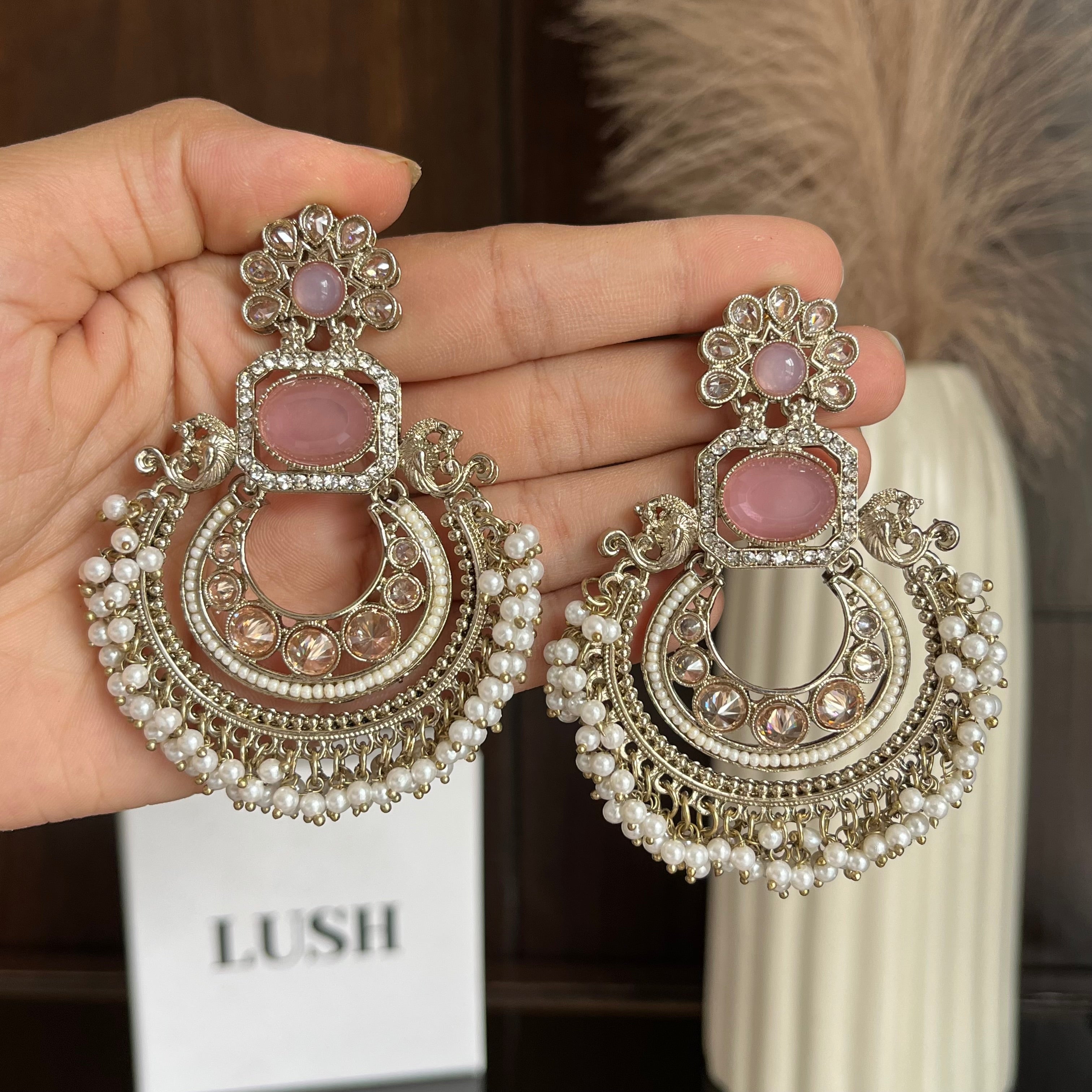 The Floral Crown Pearl Chandbalis