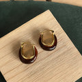 Amber Resin Wrapped Huggie Hoops