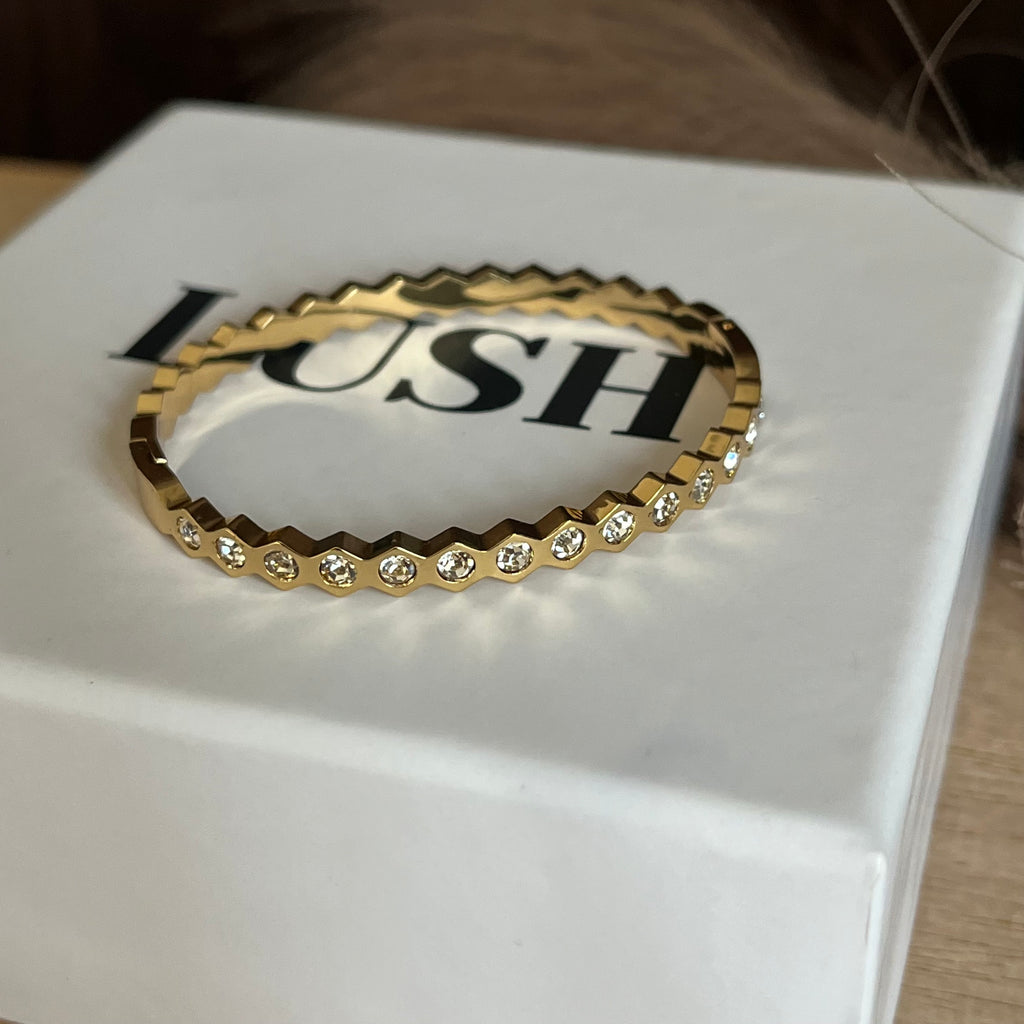Golden Crystal Studded Bangle Standard Size
