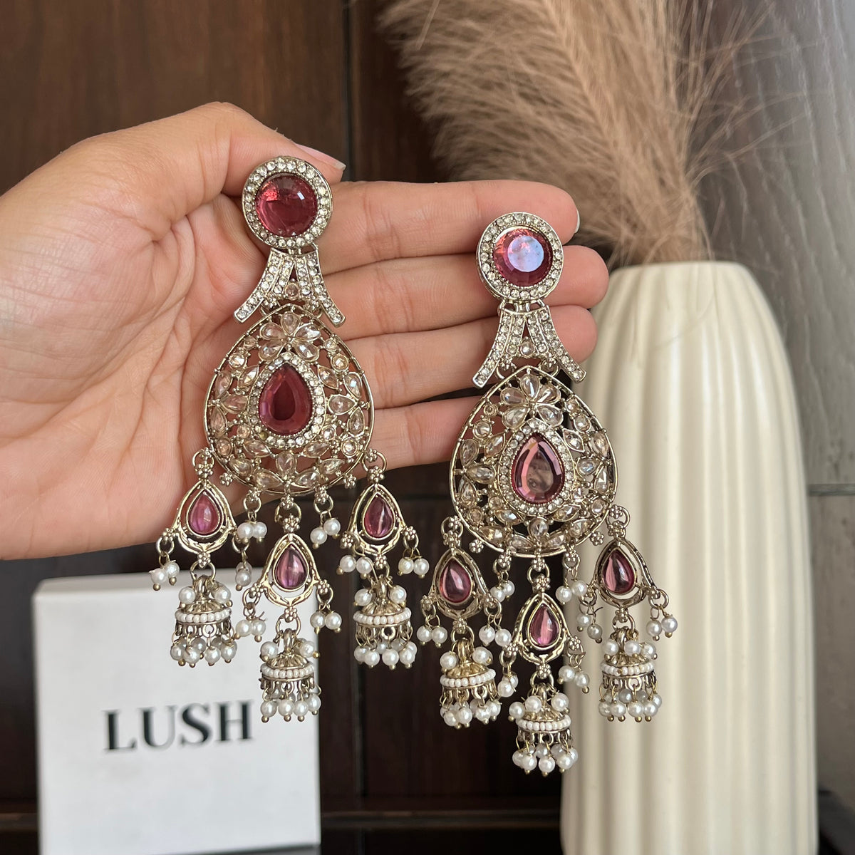 Kundan Chandelier Earrings