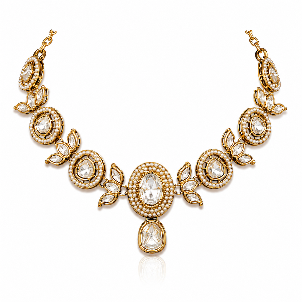Crystal Pearl Vintage Necklace Set