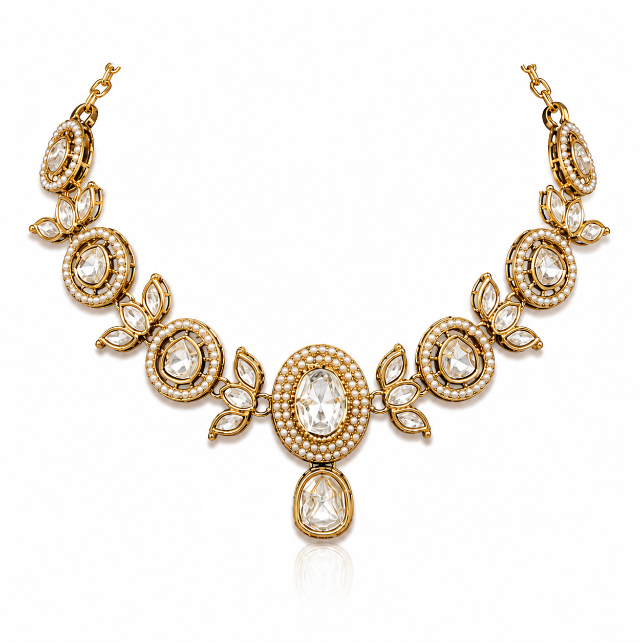 Crystal Pearl Vintage Necklace Set