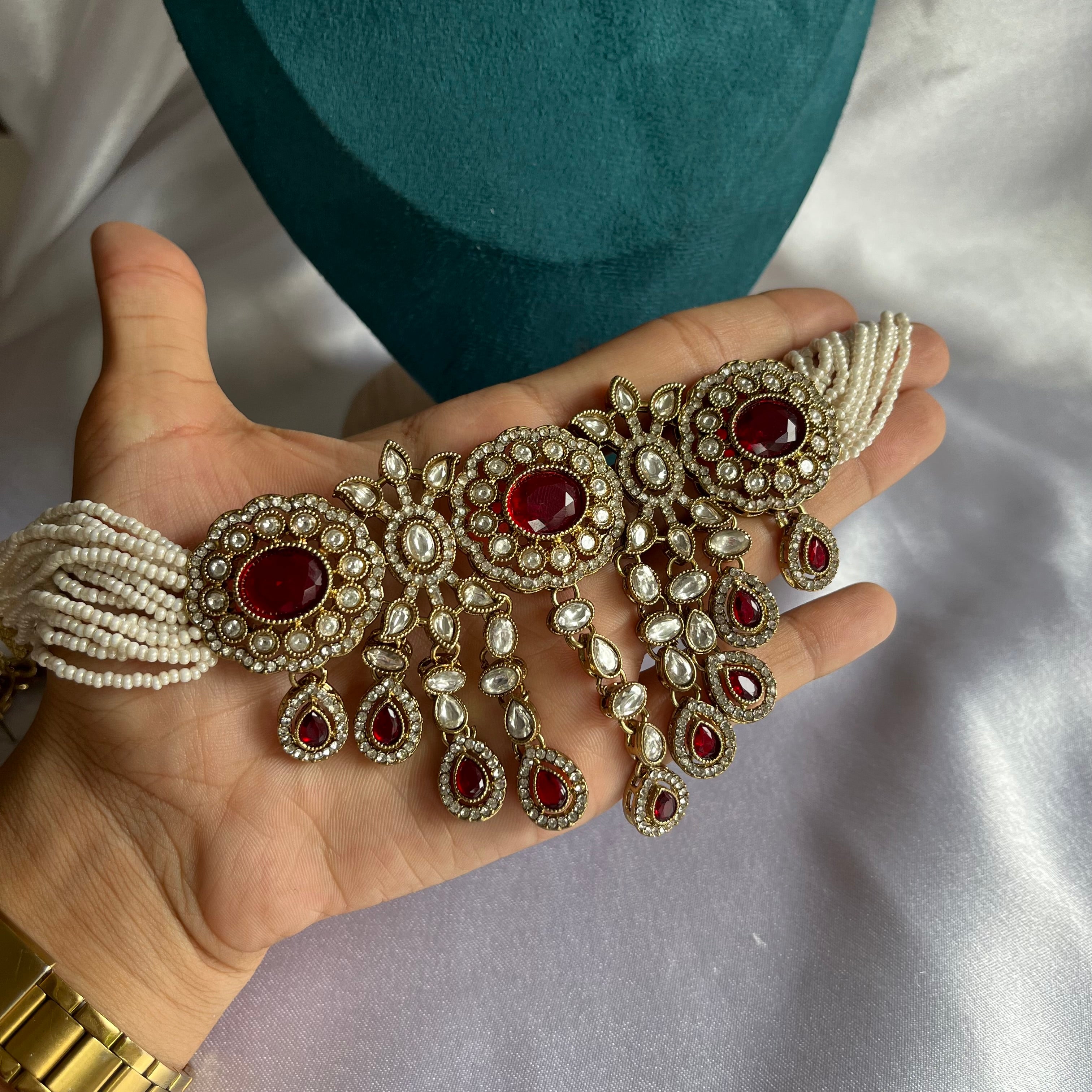 Ruby Regal Statement Choker Set