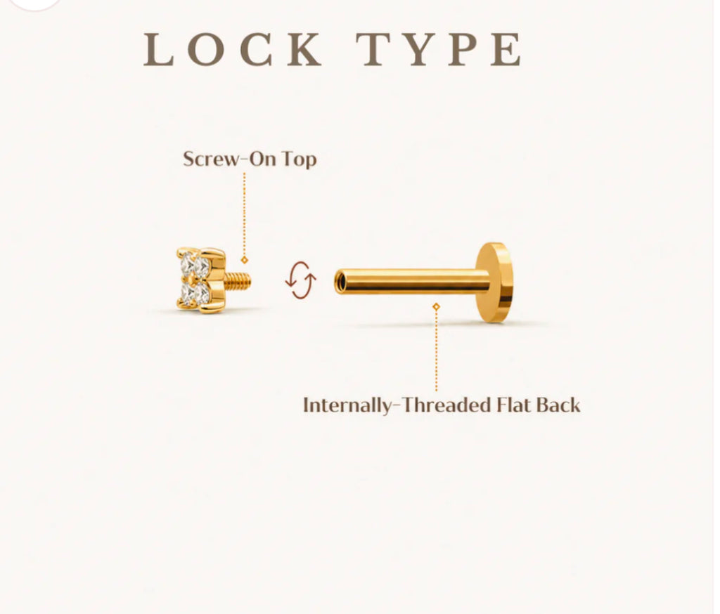 Solitaire golden studs (flat back)